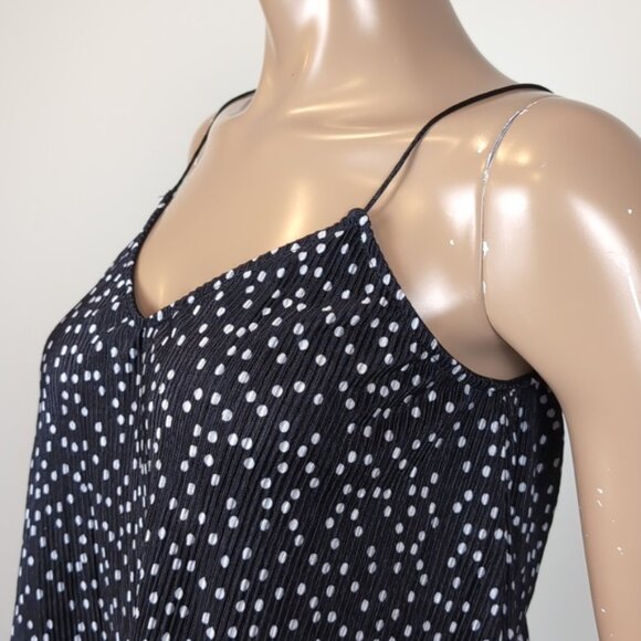 3/$20 Tally Reijl Relaxed Camisole Top Polka Dot Tank Womens Size Small Black - Picture 8 of 16